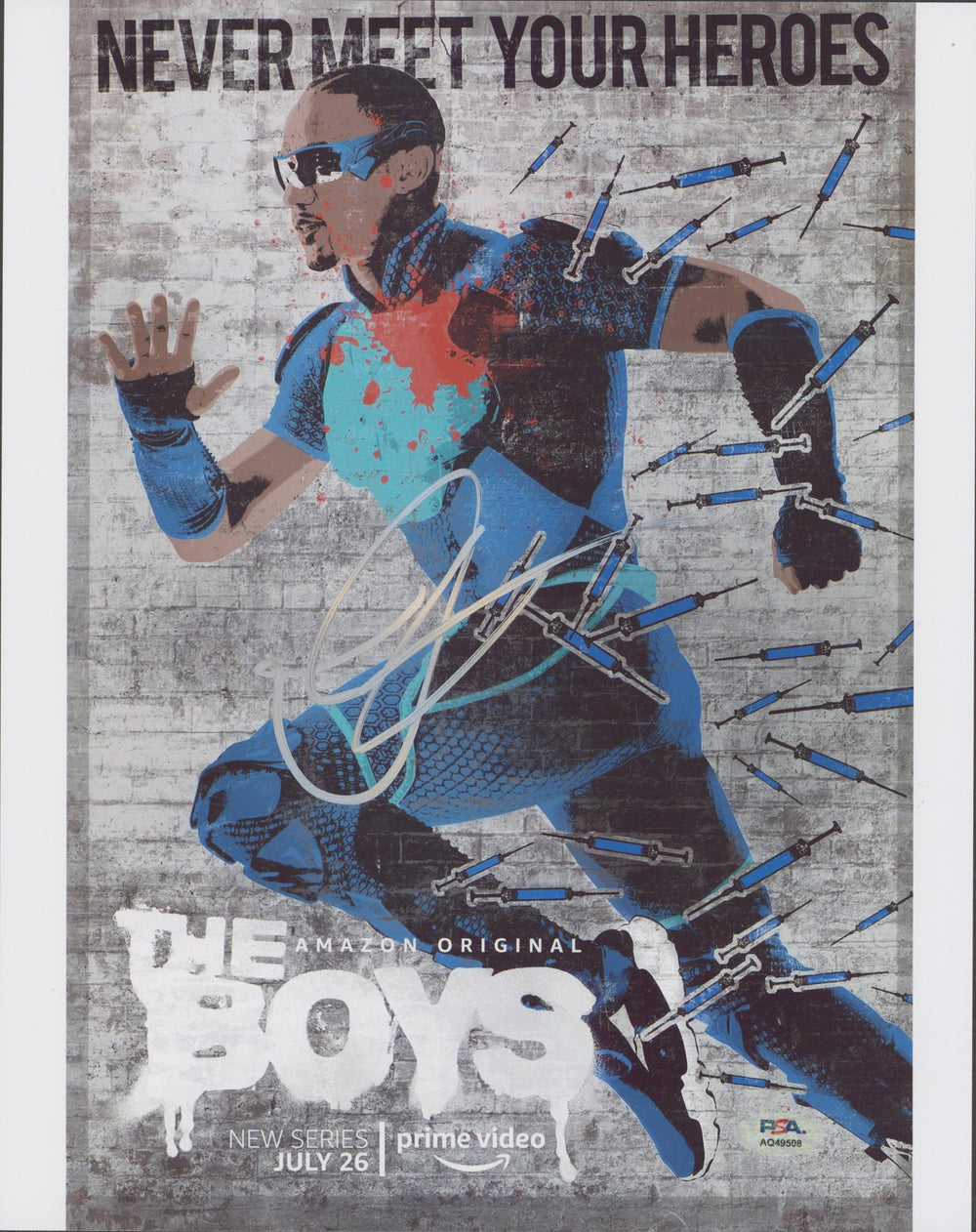 Jessie T. Usher The Boys Authentic Signed 11x14 Vertical Photo PSA/DNA #AQ49508