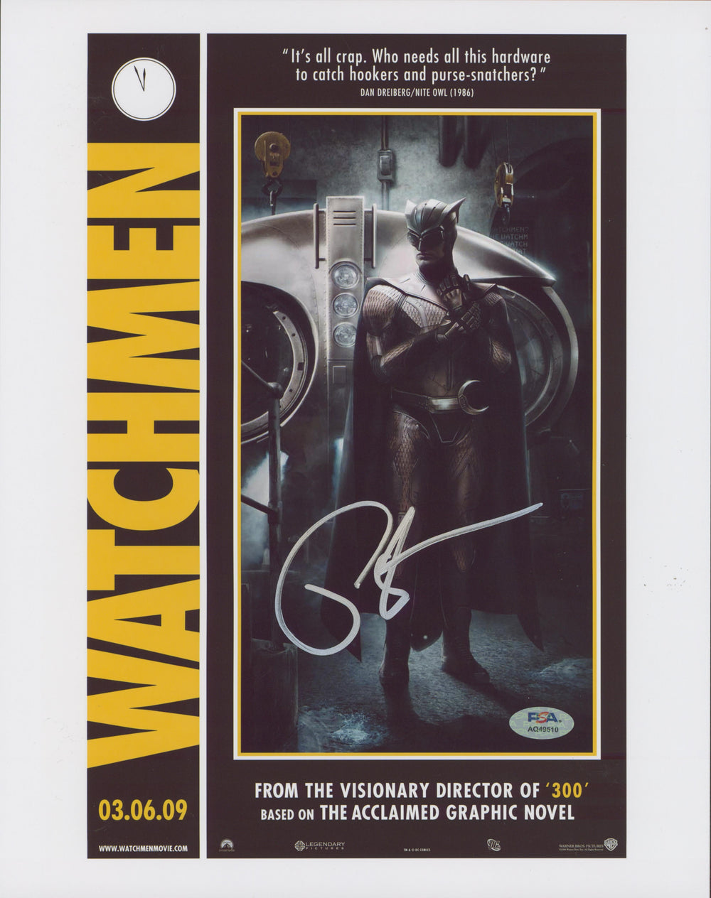 Patrick Wilson Watchmen Authentic Signed 11x14 Vertical Photo PSA/DNA #AQ49510