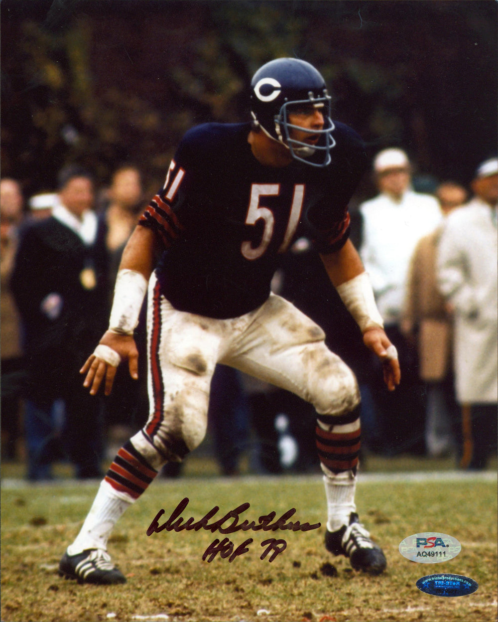 Bears Dick Butkus HOF 79 Authentic Signed 8x10 Vertical Photo PSA/DNA #AQ49111