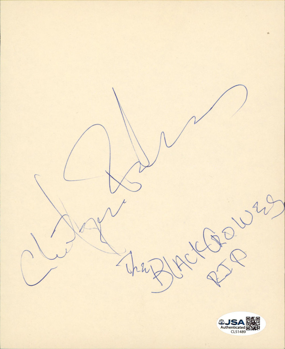 Christopher Robinson "The Black Crowes" Signed 5.75x7 Cut Signature JSA #CL51489