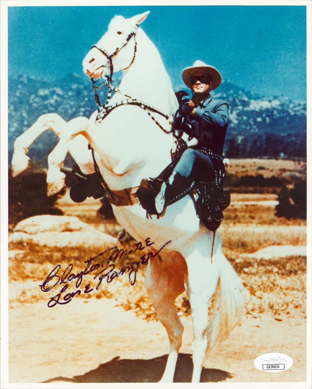 Clayton Moore The Lone Ranger "Lone Ranger" Signed 8x10 Photo JSA #CA36634