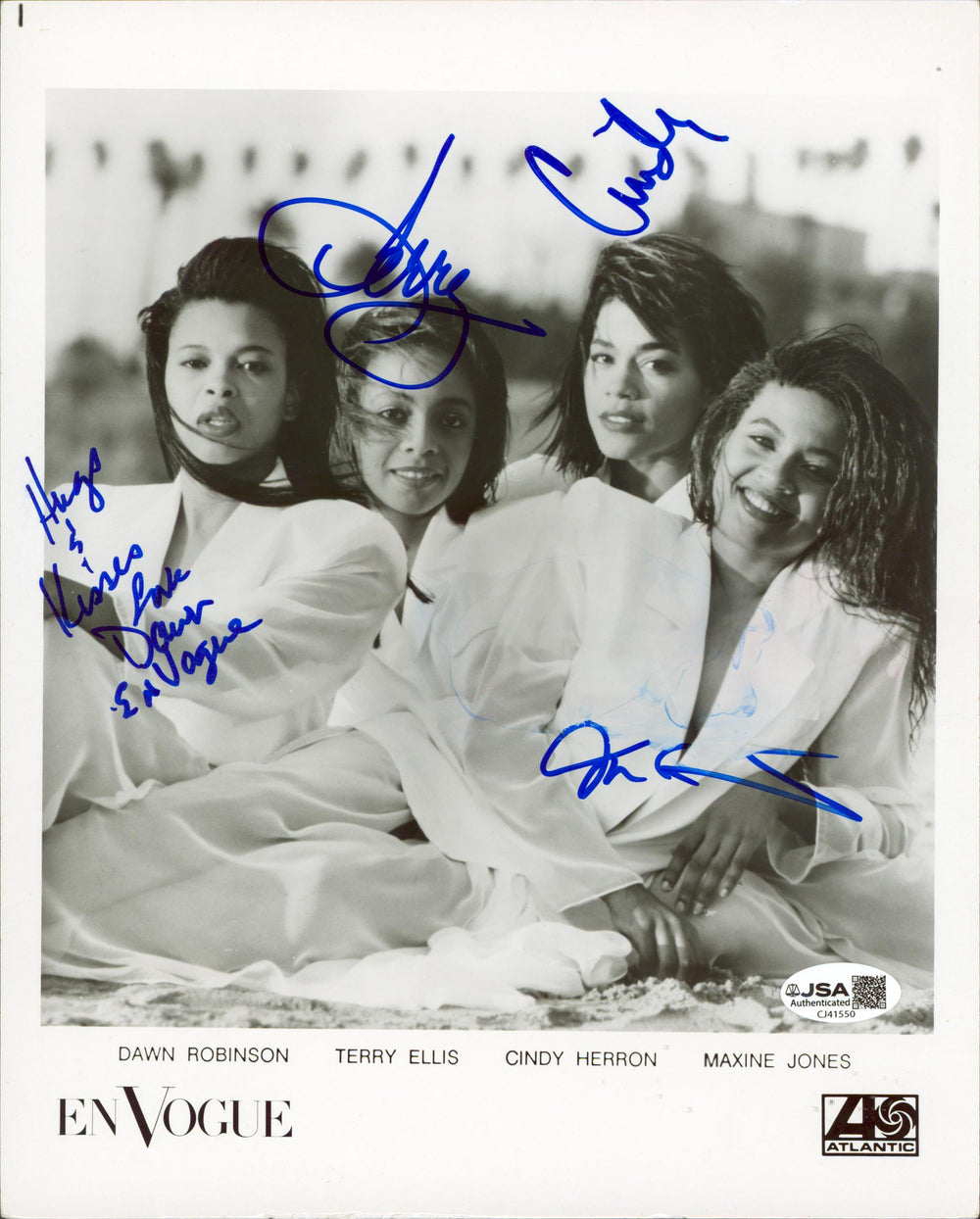 En Vogue (4) Robinson, Ellis, Herron & Jones Signed 8x10 B&W Photo JSA #CJ41550