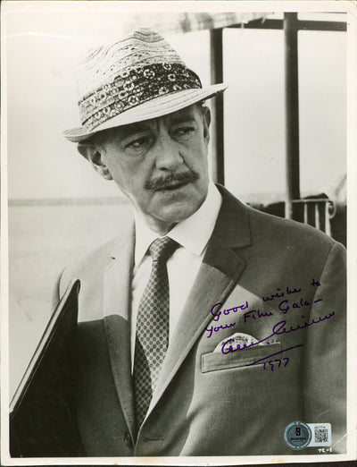 Alec Guinness The Comedians "Good wishes" Signed 8x10 B&W Photo BAS #AE17714