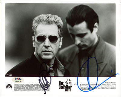 Al Pacino & Andy Garcia The Godfather III Signed 8x10 Promo Photo PSA #AQ49776