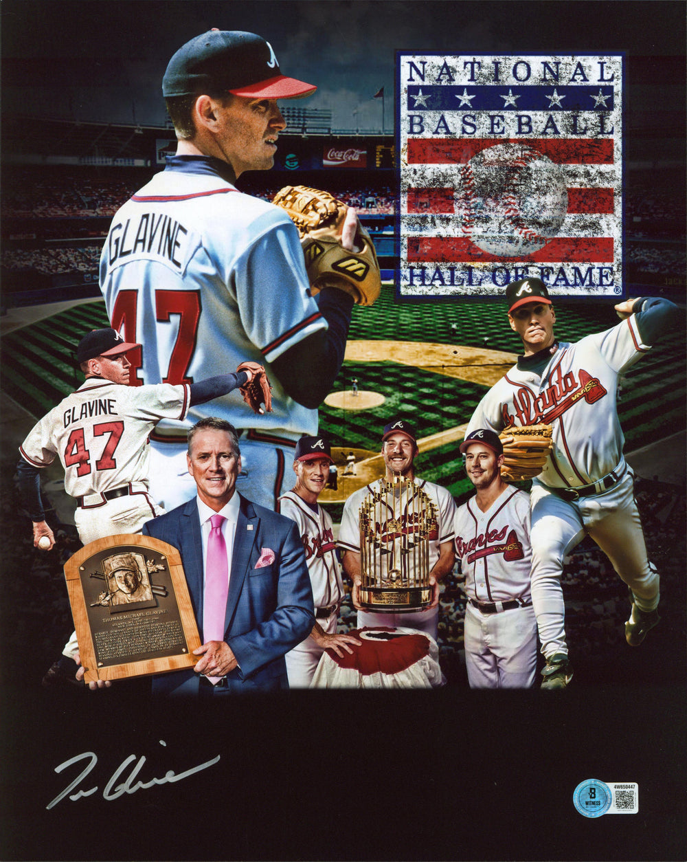 Braves Tom Glavine Authentic Signed 11x14 Collage Photo BAS Witnessed