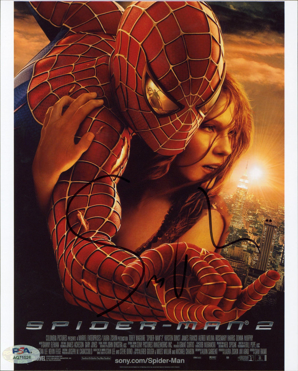 Sam Raimi Spiderman 2 Authentic Signed 8x10 Vertical Photo PSA/DNA #AQ71526