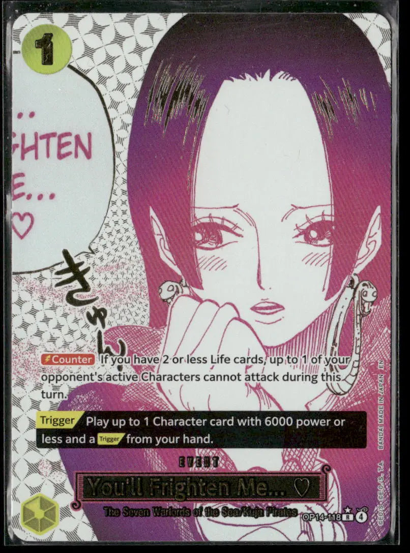 2026 One Piece The Azure Sea's Seven R Alternate Art You'll Frighten Me... OP14-118