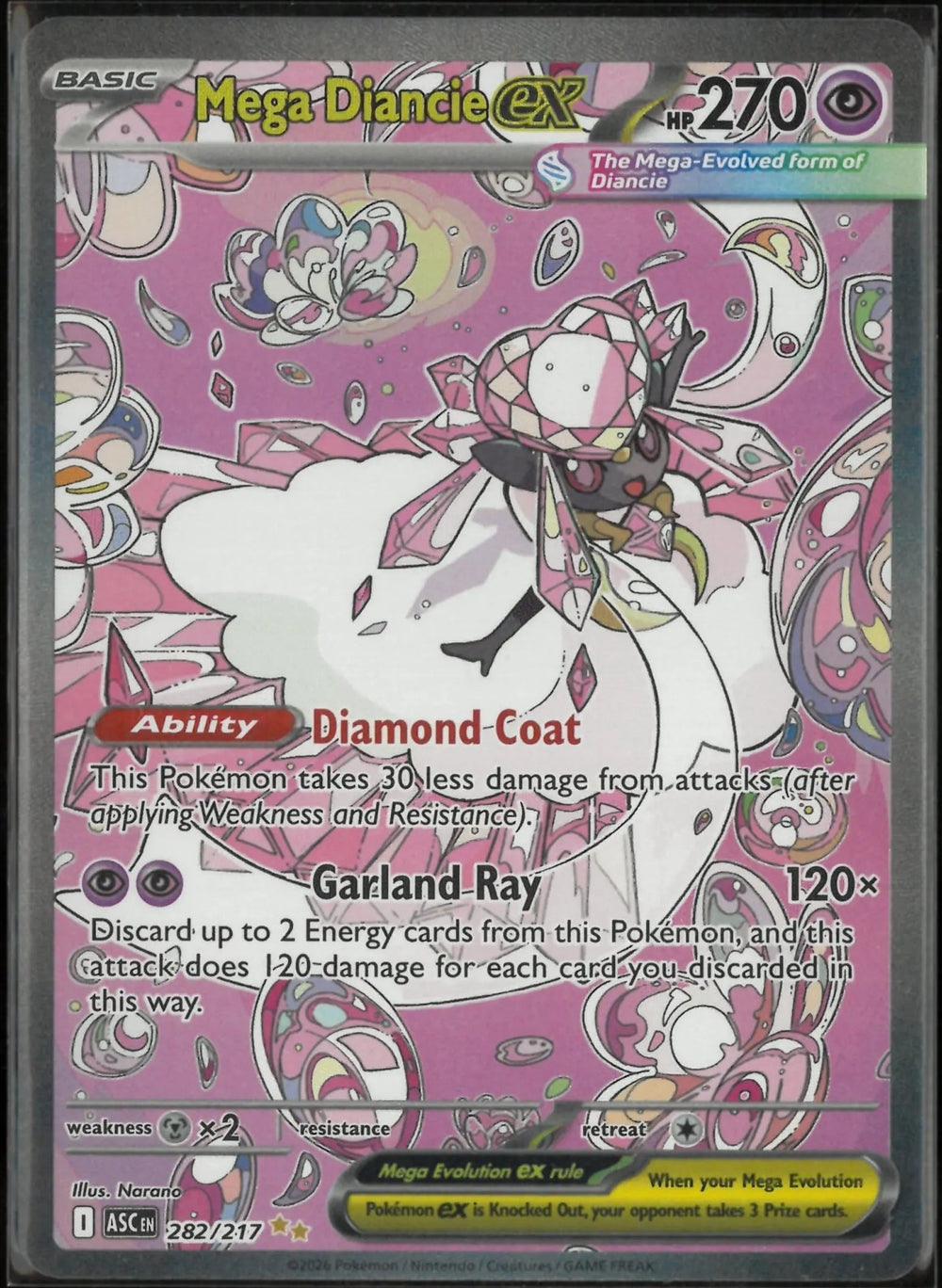 2026 Pokemon Ascended Heroes Mega Diancie ex Secret Illustration Rare 282/217