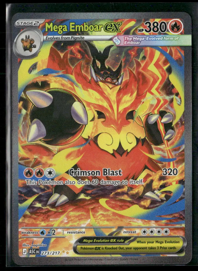 2026 Pokemon Ascended Heroes Special Illustration Rare Mega Emboar ex 273/217