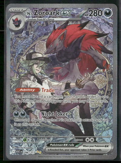 2026 Pokemon Ascended Heroes Special Illustration Rare N's Zoroark ex 286/217