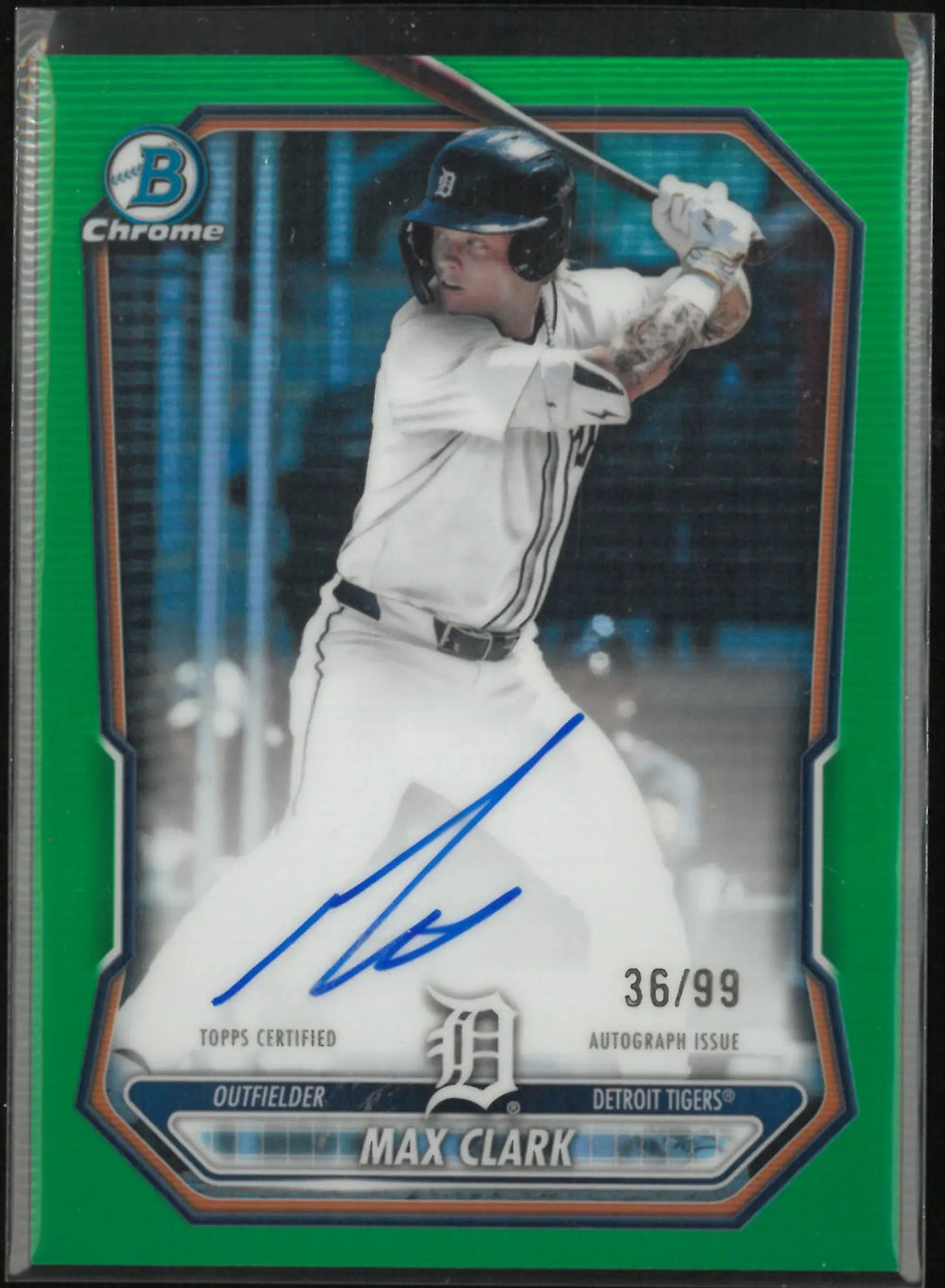 2026 Topps Bowman Chrome Autograph Max Clark Auto Green Refractor /99
