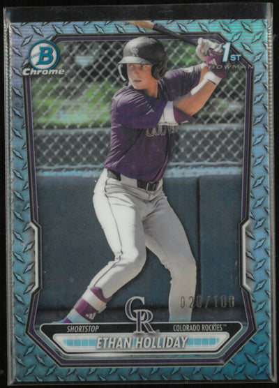 2026 Topps Bowman Chrome Ethan Holliday Steel Metal Refractor /100