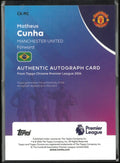 2026 Topps Chrome Premier League Autograph Matheus Cunha Auto Green Wave /99