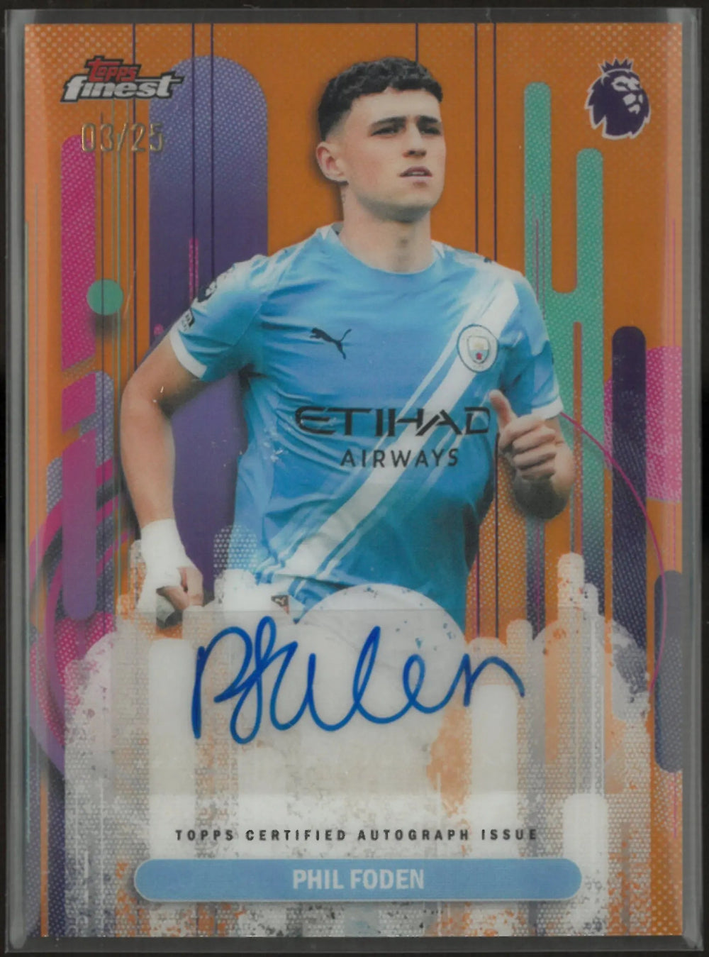 2026 Topps Finest Premier League Autograph Phil Foden Auto Orange /25
