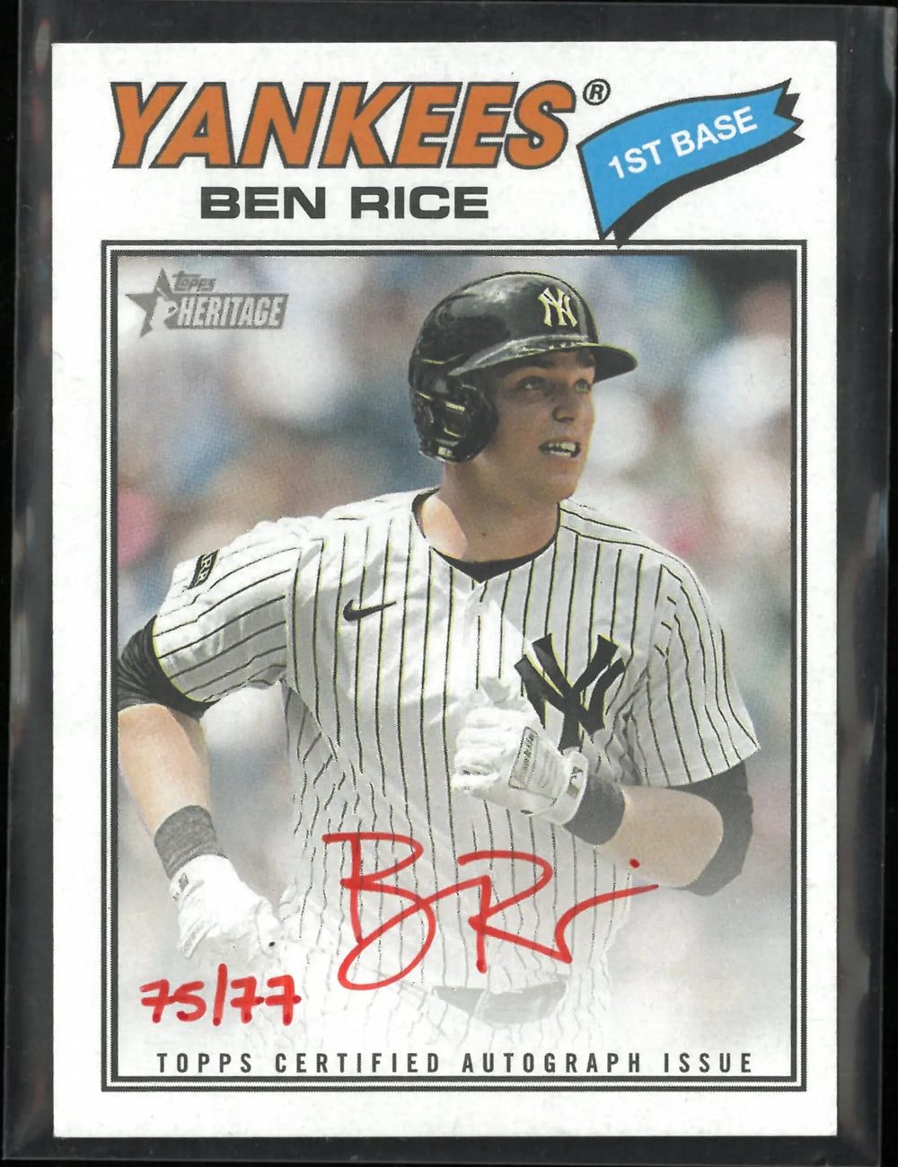 2026 Topps Heritage Ben Rice Autograph /77
