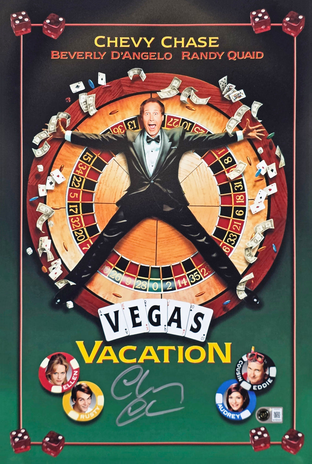 Chevy Chase Vegas Vacation Signed 12x18 Photo w/ Silver Signature BAS Witness 3
