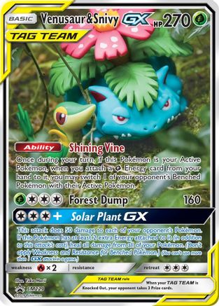 Venusaur & Snivy GX (SM229/248) - SM Promos Holofoil