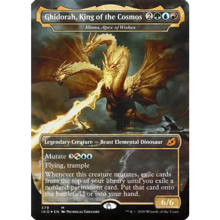 Illuna, Apex of Wishes (IKO-379) - Ikoria: Lair of Behemoths / Ghidorah, King of the Cosmos (Borderless) Foil