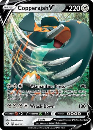 Copperajah V (136/192) - SWSH02 Rebel Clash Holofoil