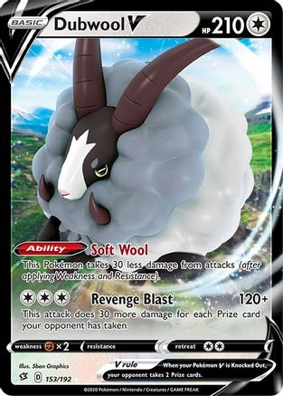 Dubwool V (153/192) - SWSH02 Rebel Clash Holofoil