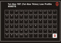 Tai-Hao Black THT Backlit 65 Key Double Shot PBT Low Profile Keycap Set