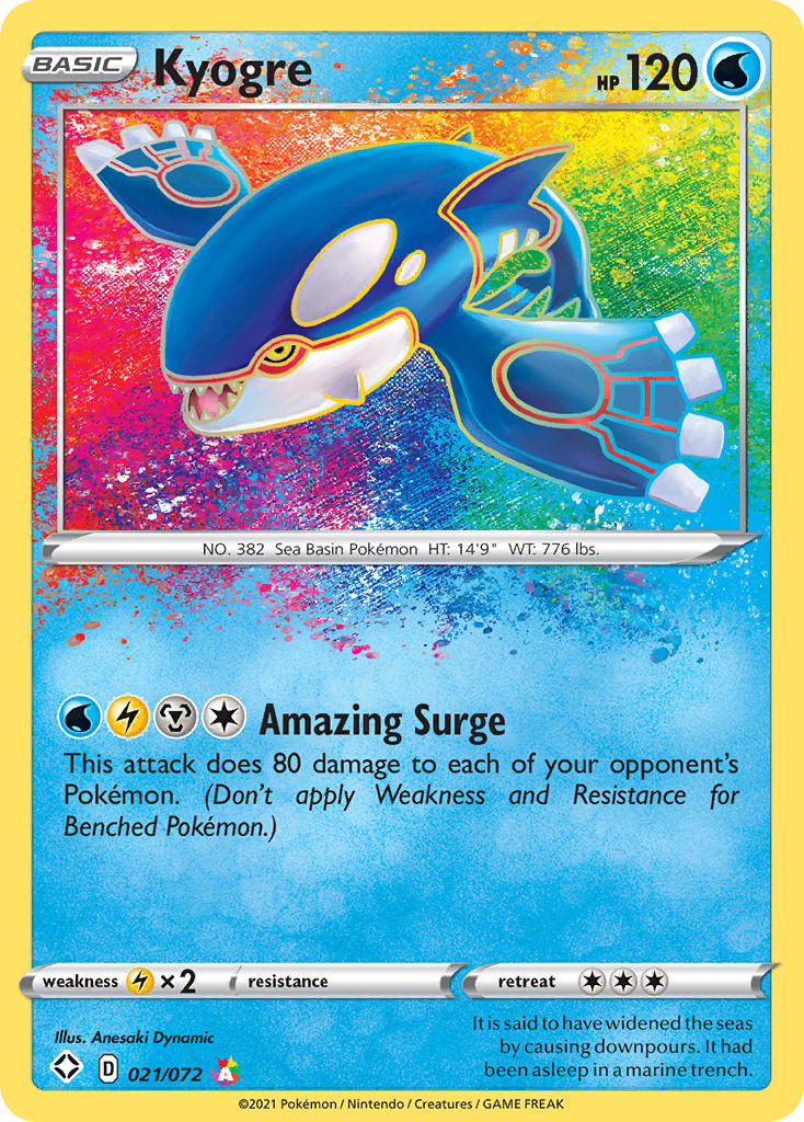 Kyogre 21 72 Shining Fates Holofoil