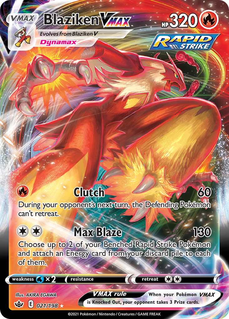 Blaziken Vmax 21 198 Chilling Reign Holofoil