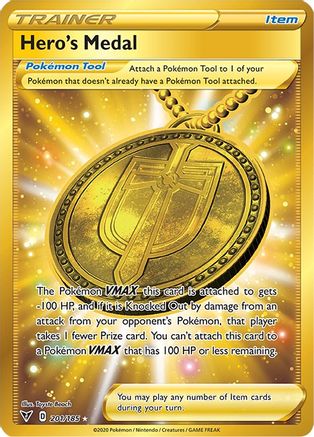 Hero's Medal (Secret) (201/185) - SWSH04 Vivid Voltage Holofoil