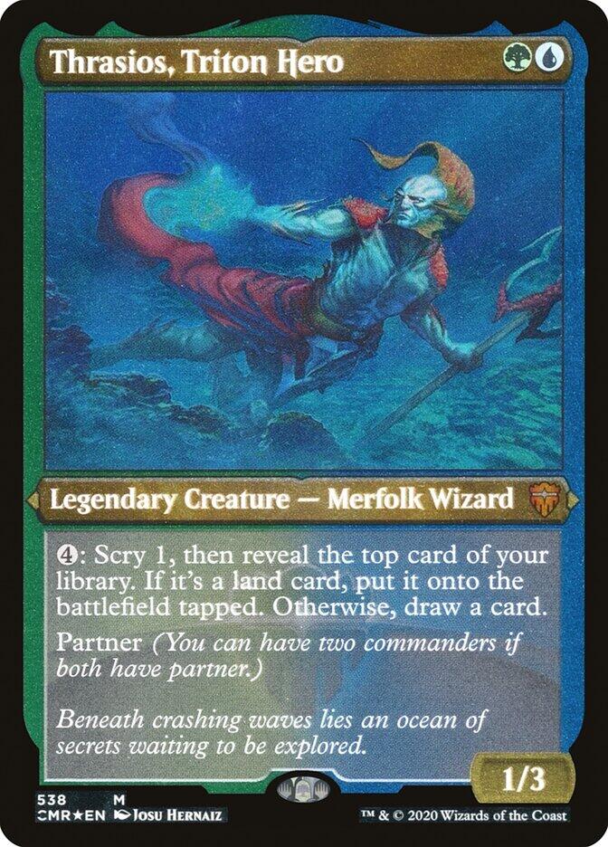 Thrasios, Triton Hero (Foil Etched) - 538 - (Commander Legends)