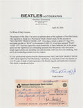 Paul McCartney Signed 3.25x6.25 1971 McCartney Productions Ltd Check PSA Slabbed