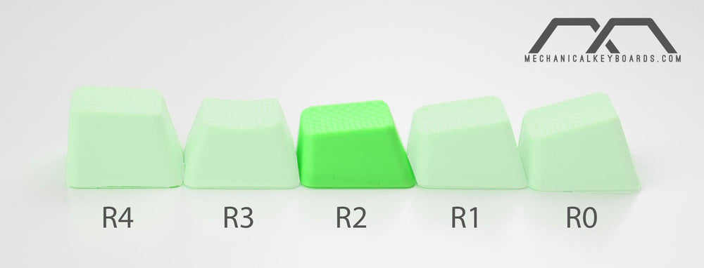 Tai-Hao Neon Green Row 2 Blank 4 Key OEM Profile TPR Rubber Keycap Set