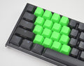 Tai-Hao Neon Green Row 2 Blank 4 Key OEM Profile TPR Rubber Keycap Set