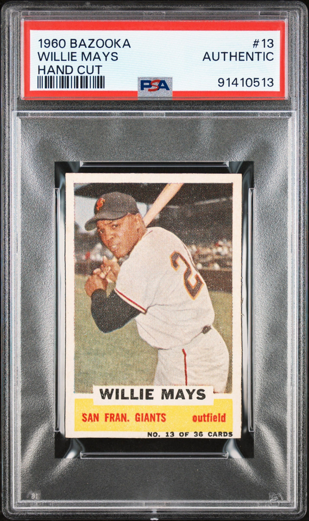 1960 Bazooka Willie Mays #13 Hand Cut PSA Authentic