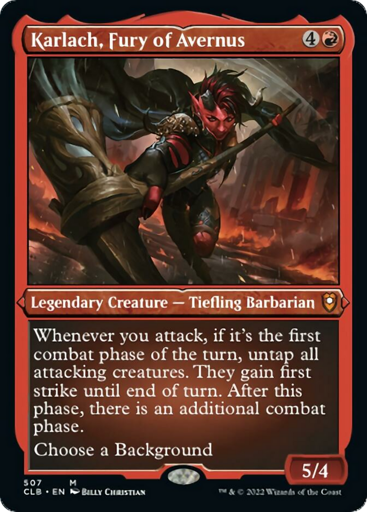 Karlach, Fury of Avernus (CLB-507) - Commander Legends: Battle for Baldur's Gate Etched Foil
