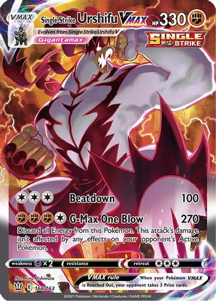 Single Strike Urshifu VMAX (Alternate Art Secret) (168/163) - SWSH05 Battle Styles Holofoil