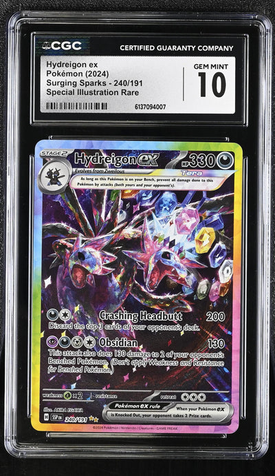 24 Pokemon Surging Sparks Hydreigon ex Special Illustration Rare CGC 10 240/191