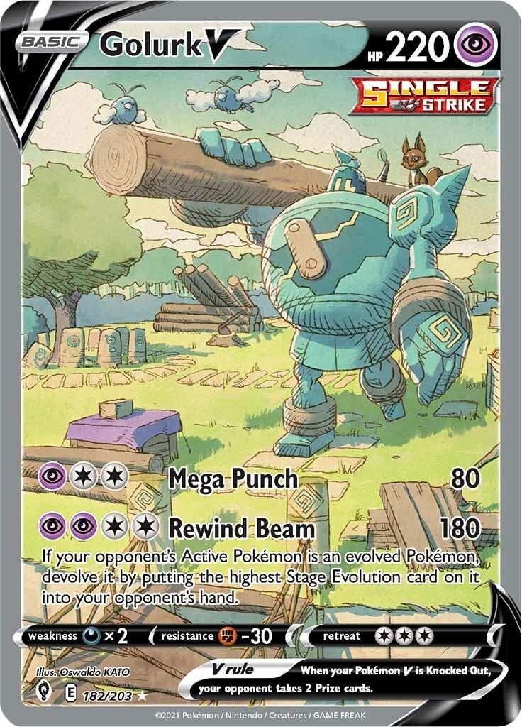 Golurk V (Alternate Full Art) - 182/203 - (SWSH07: Evolving Skies)