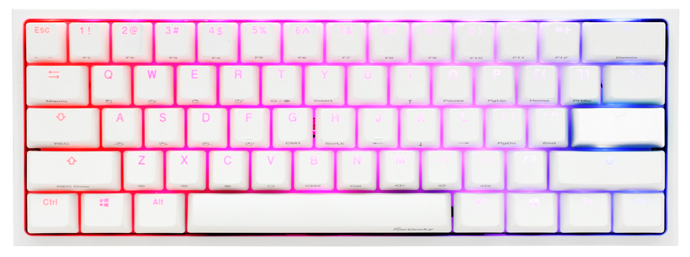 Ducky One 2 Mini Pure White RGB LED 60% Double Shot PBT Mechanical Keyboard