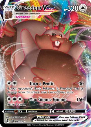 Greedent VMAX (218/264) - SWSH08 Fusion Strike Holofoil