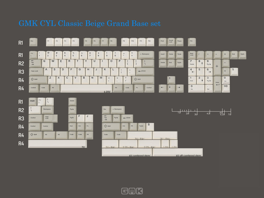 GMK CYL Classic Beige Cherry Profile Double Shot ABS Keycap Set