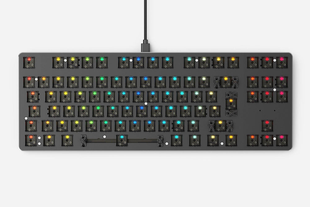 Glorious PC GMMK Customizable / Barebones ISO TKL RGB LED Mechanical Keyboard None