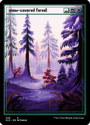 Snow-Covered Forest (PixelSnowLands.jpg) (Foil Etched) (SLD-329) - Secret Lair Drop Series Foil