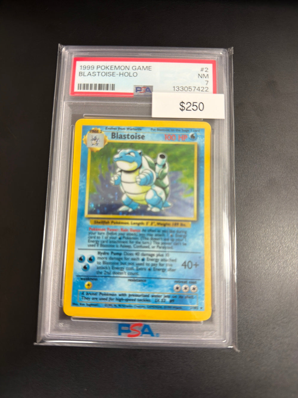 Pokemon Base Set Blastoise Holo #2 PSA 7