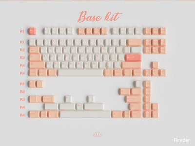 GMK Peaches and Cream Lite Base 116 Key Cherry Profile ABS Keycap Set