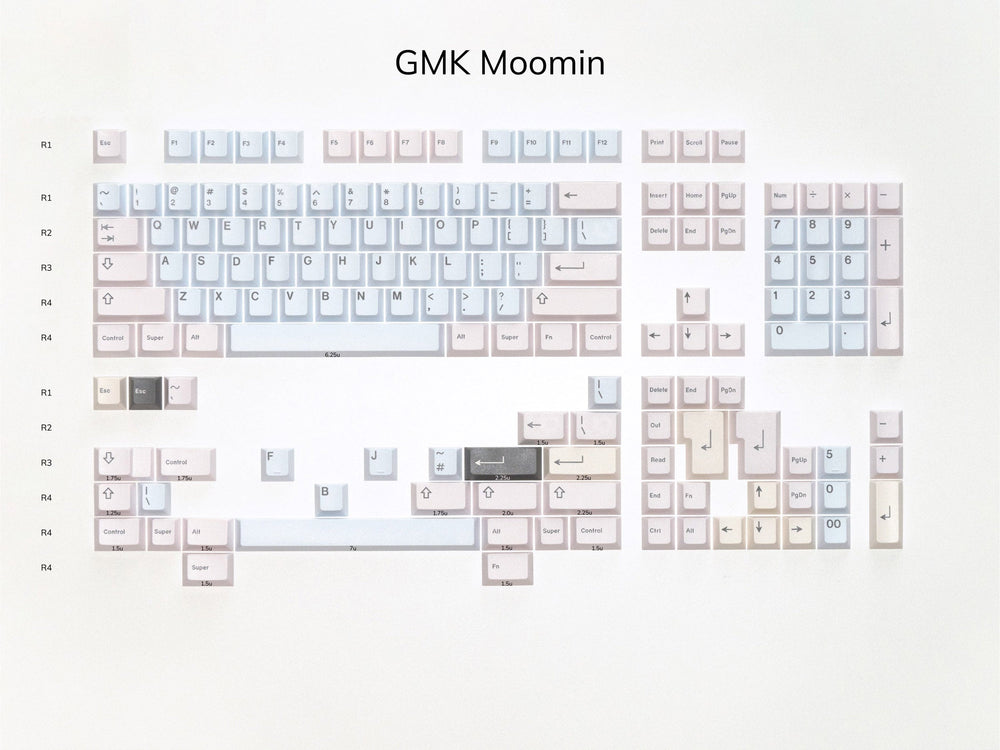 GMK Moomin Base 155 Key Cherry Profile Double Shot ABS Keycap Set