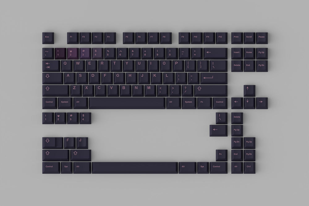 GMK Rouge R2 Base 114 Key Cherry Profile Double Shot ABS Keycap Set