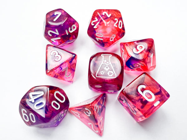 Chessex Lab Dice Nebula Black Light Special Polyhedral 8 Dice Set 30057
