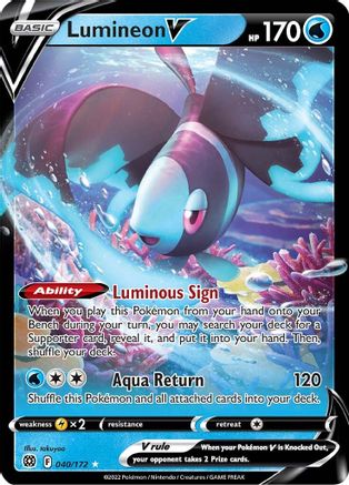 Lumineon V (40/172) - SWSH09 Brilliant Stars Holofoil