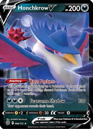 Honchkrow V (88/172) - SWSH09 Brilliant Stars Holofoil