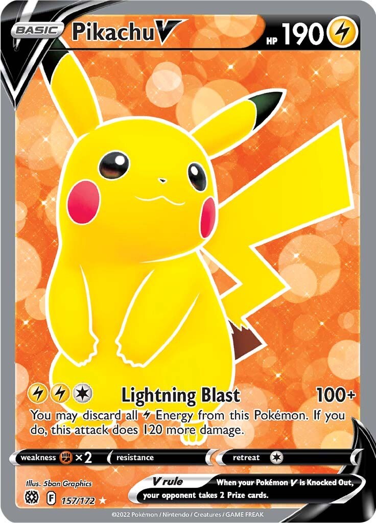 Pikachu V (Full Art) - 157/172 - (SWSH09: Brilliant Stars)